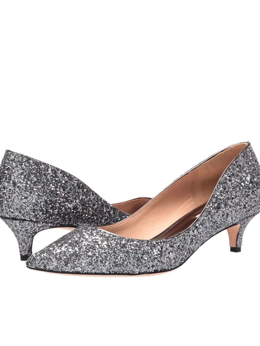 Badgley Mischka Madison II Glitter Kitten Heel Pumps sz 11